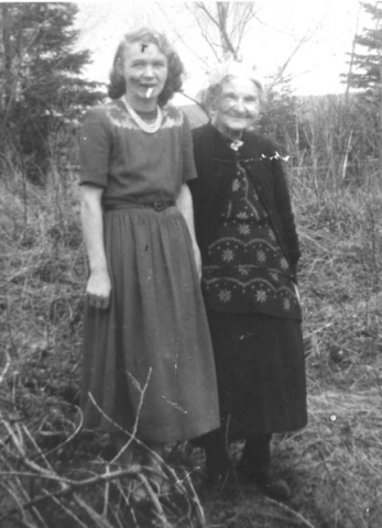 227: Mary Agnes (Thorne) Walsh and her daughter Elizabeth (Walsh) Bavis.(circa 1935-1945) [courtesy  of Mary Frances (Carroll) Walsh]  - Mary Agnes married James Walsh; her daughter Elizabeth married James Bavis